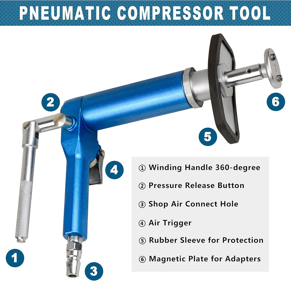 23PCS Pneumatic Brake Caliper Wind Back Tool Kit with Adapters H942