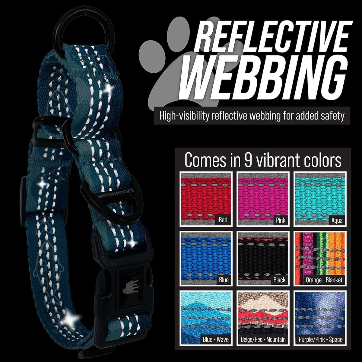 Patterned Fabric Martingale Dog Collar B98788