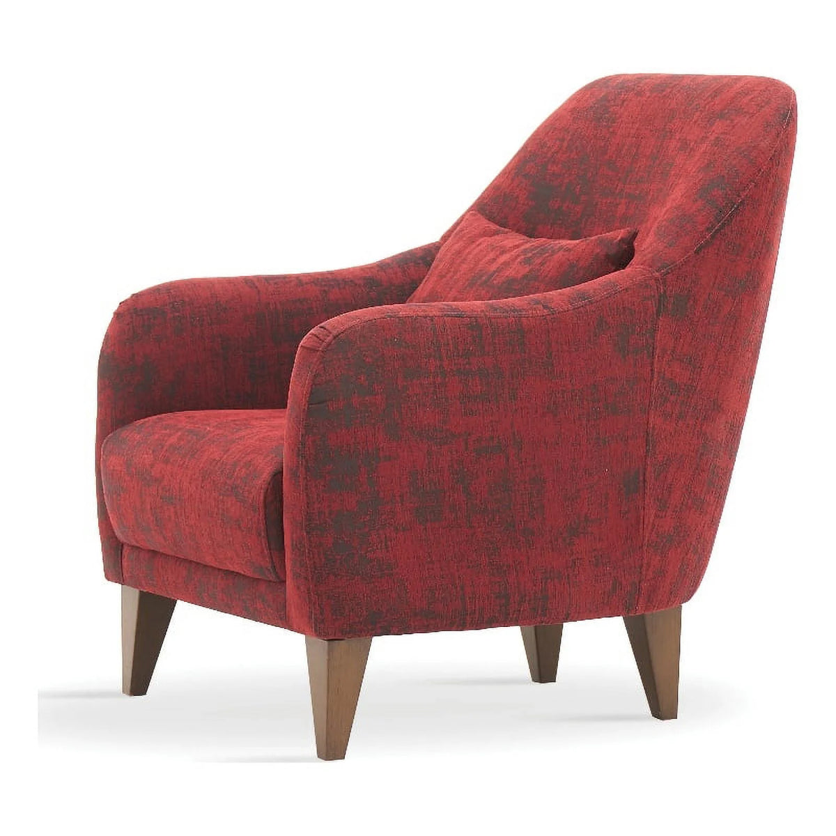 Red Wood & Polyester Fabric Armchair S385050