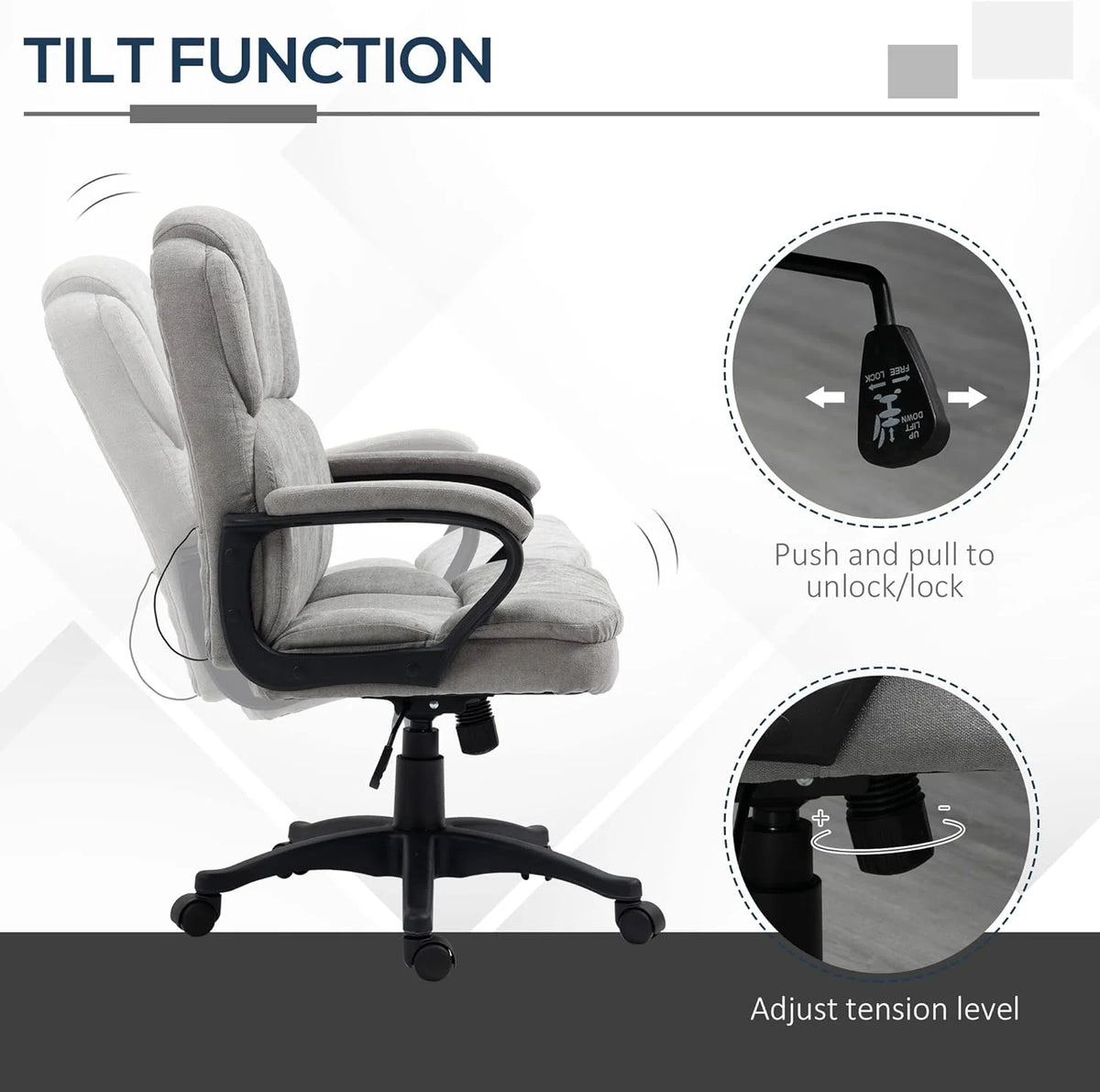 Gray Massage Office Chair with USB Power C4624