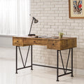 Antique Nutmeg and Black 3-drawer Writing Desk Z616