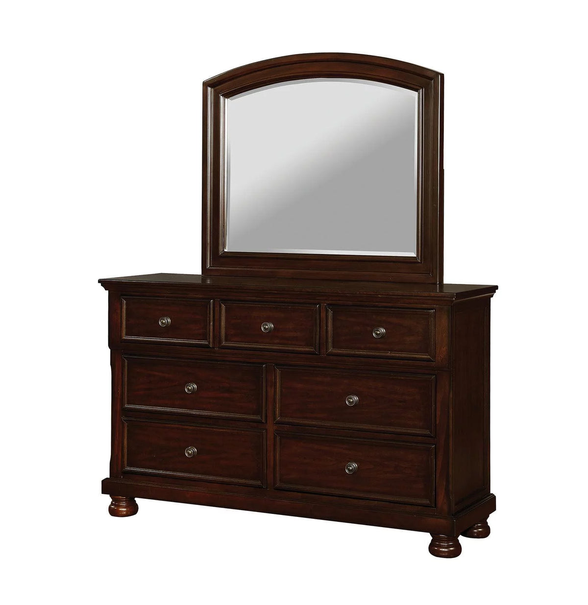 Brown Cherry Solid Wood 3pcs Bedroom Set I434984