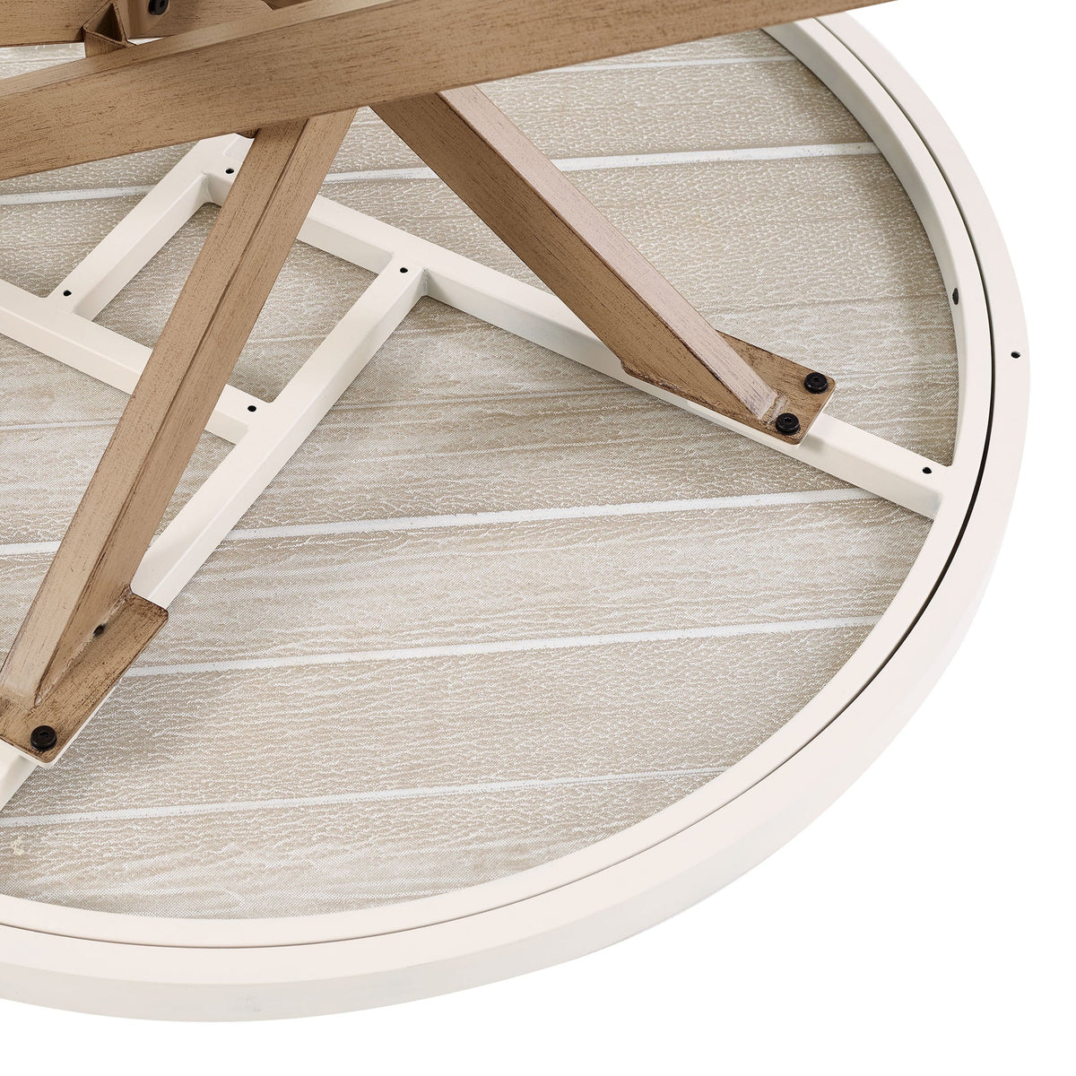 White Round Outdoor Tile-Top Coffee Table N822169