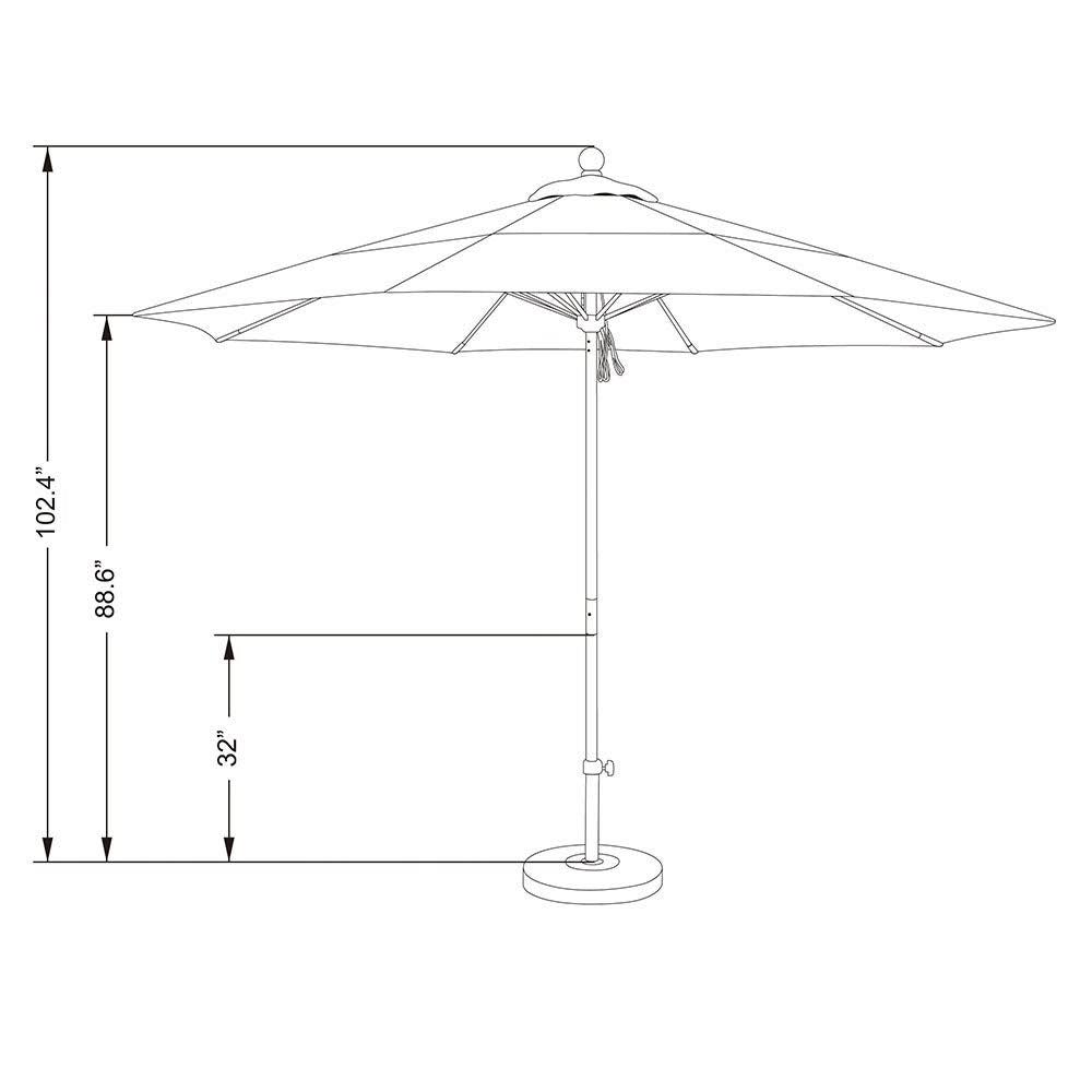 11 ft. Fiberglass White Market Umbrella L12563