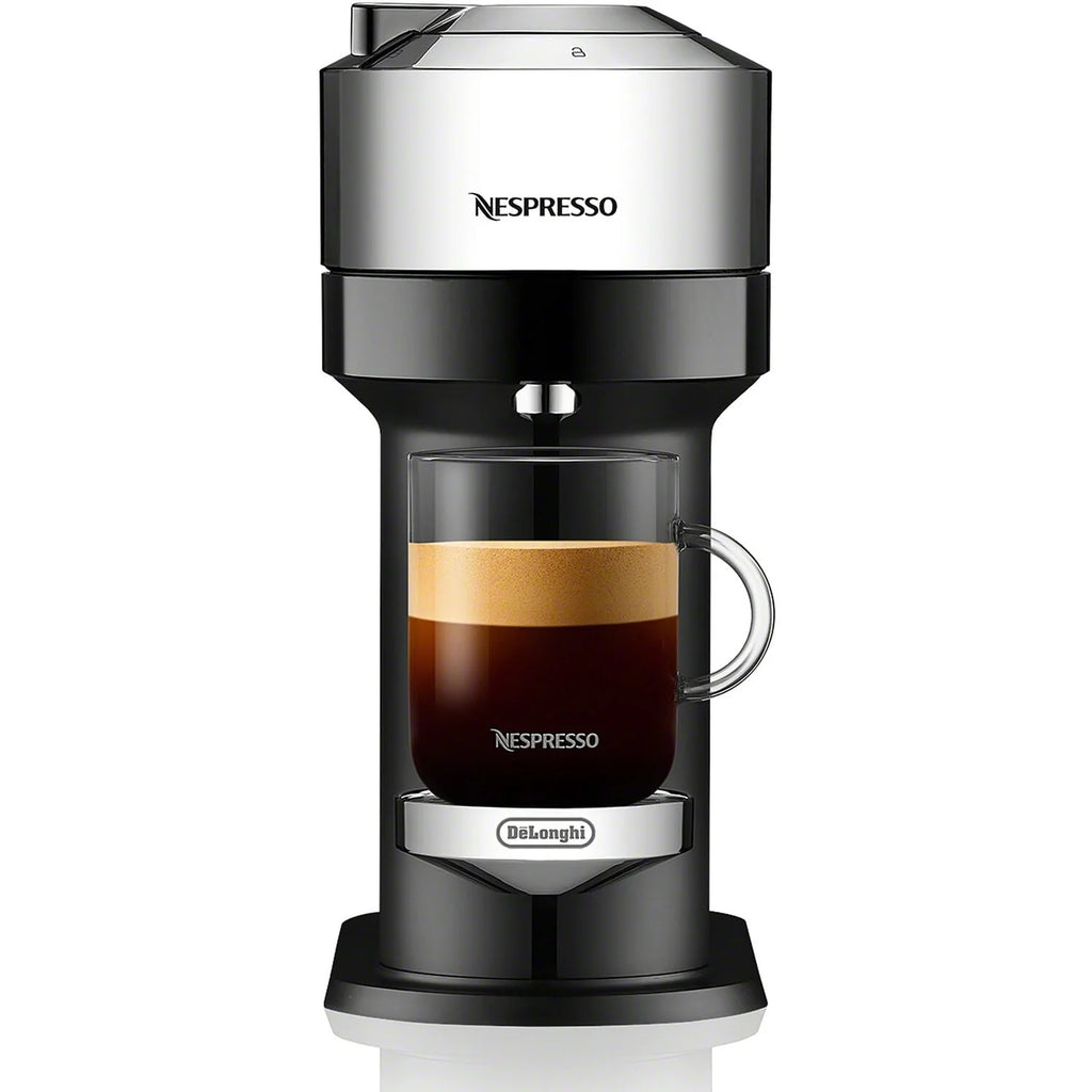 Chrome Coffee and Espresso Maker with Black Milk Frother Y87929