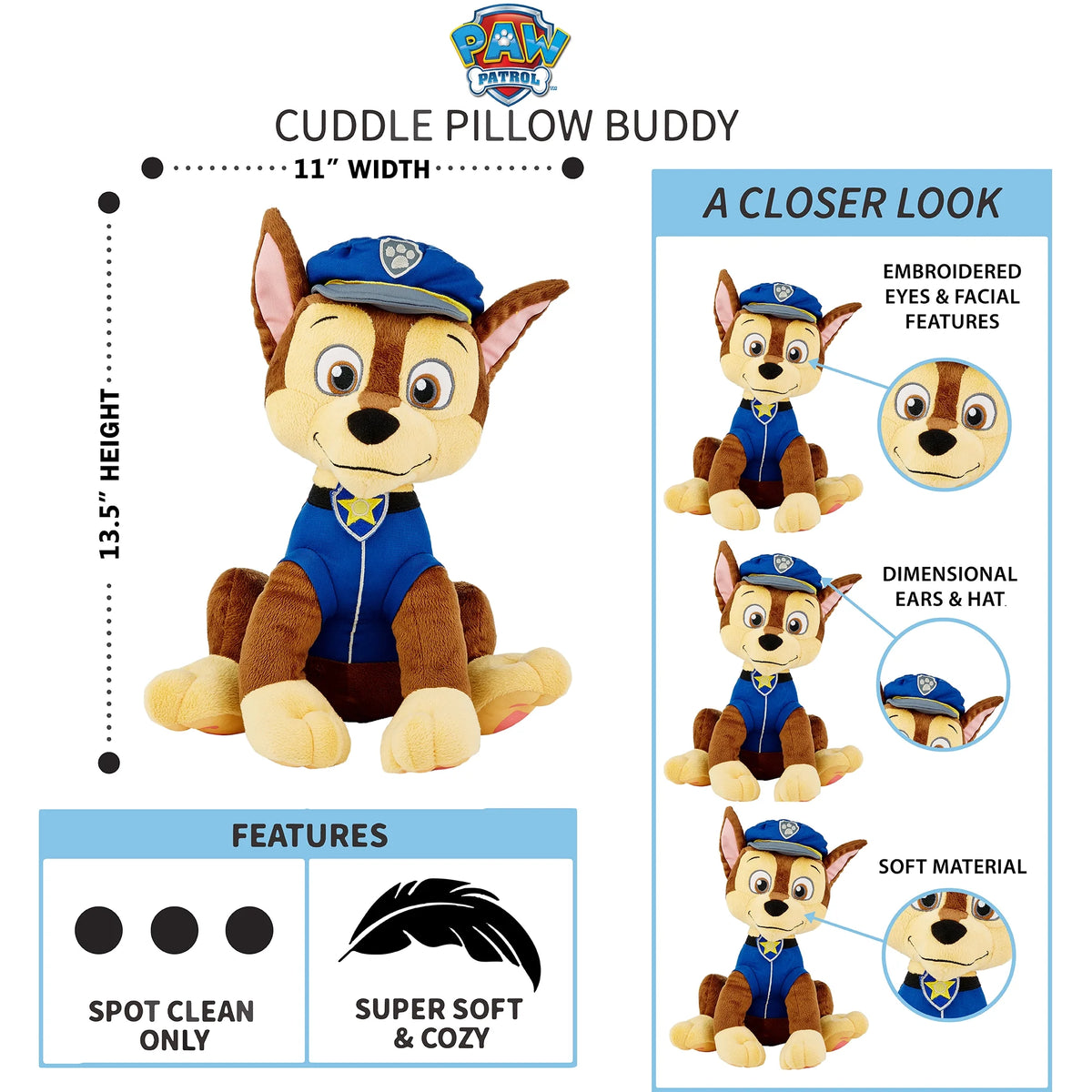 Plush Cuddle and Decorative Pillow Buddy, Blue I188629