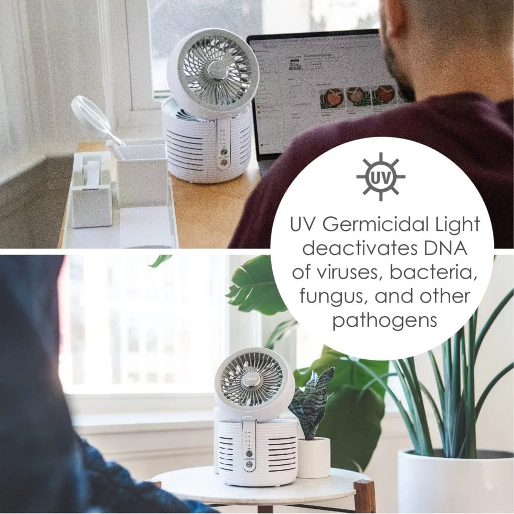 2-in-1 Air Purifier and Desk Top Fan HEPA White J112552