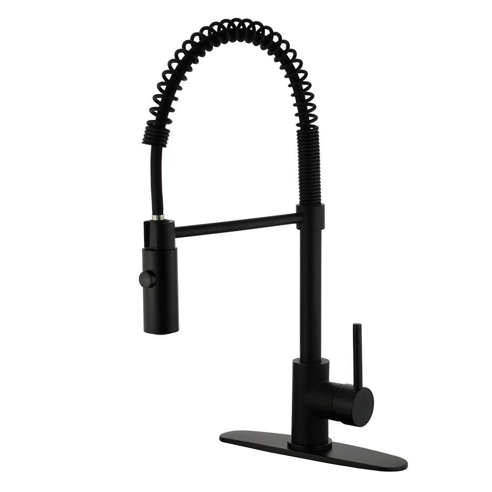 Black Single-Handle Pull-Down Sprayer Kitchen Faucet W3039
