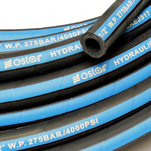 1/2 Inch x 100 Foot Hydraulic Hose with Rubber Protector Sleeve, 4000 PSI G495256