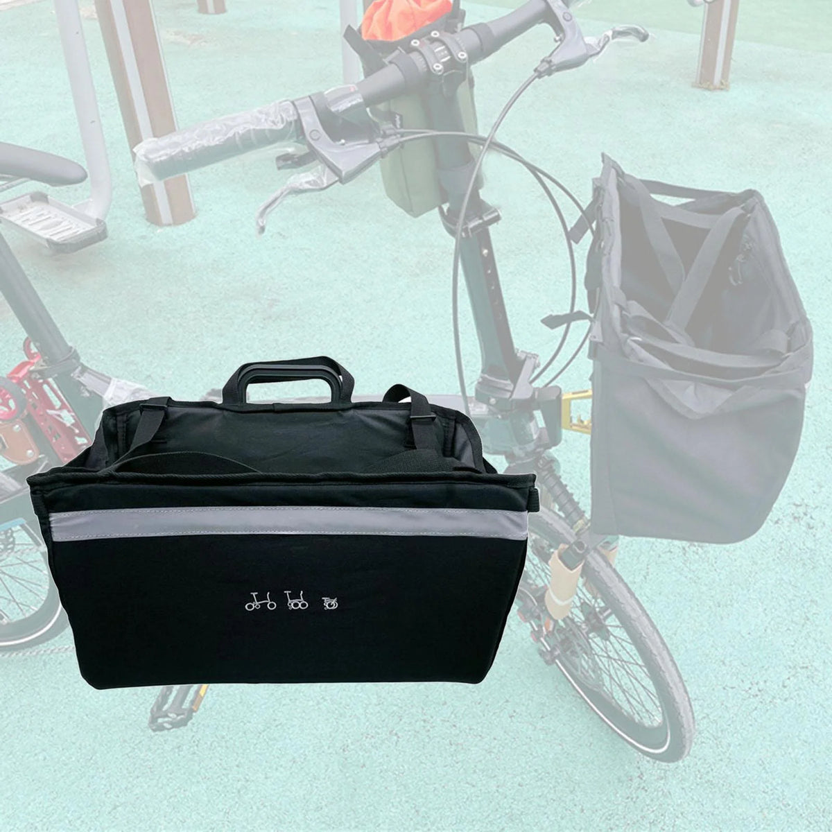 Folding Bike Basket with Rain Cover N2866