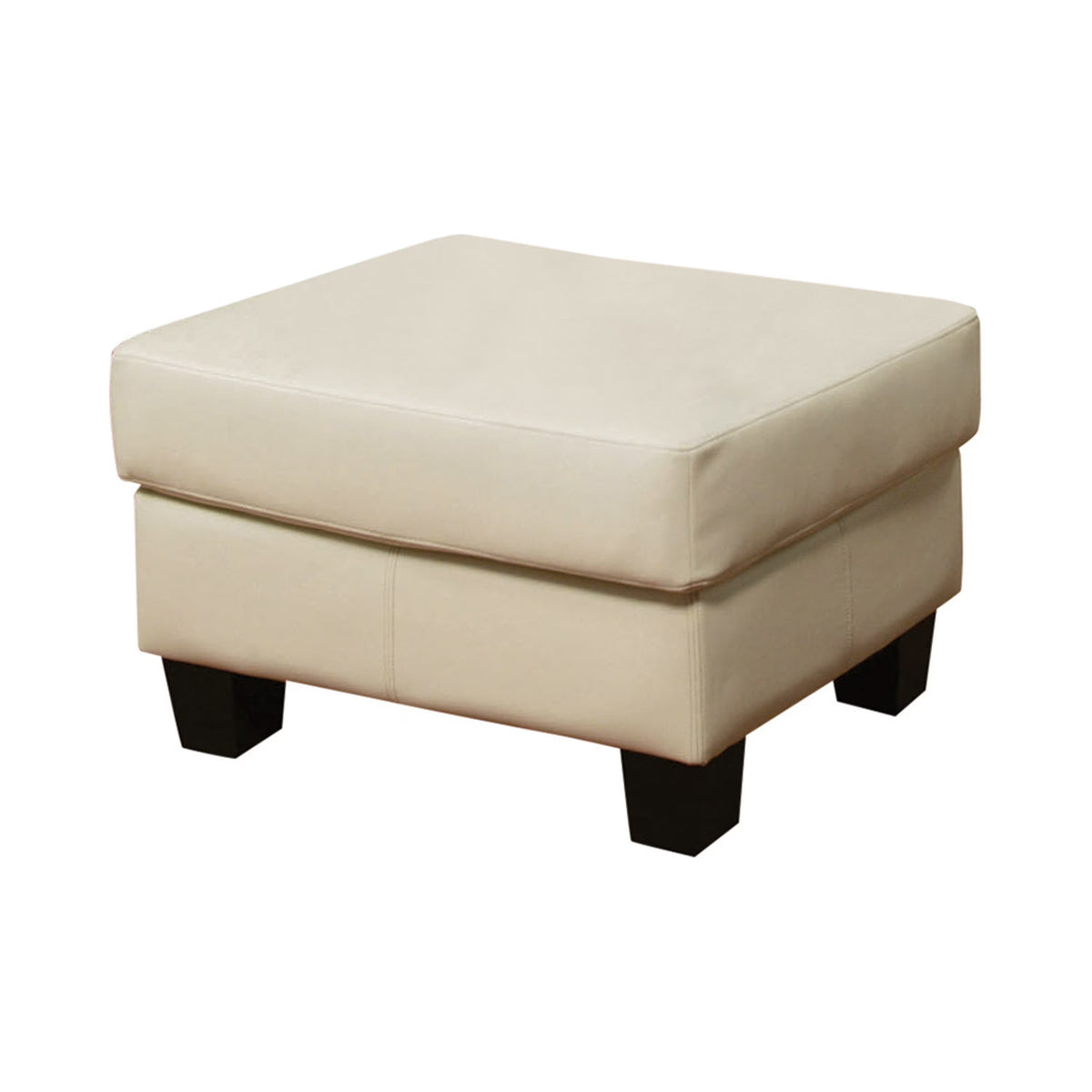 Cream Leatherette Ottoman G94818