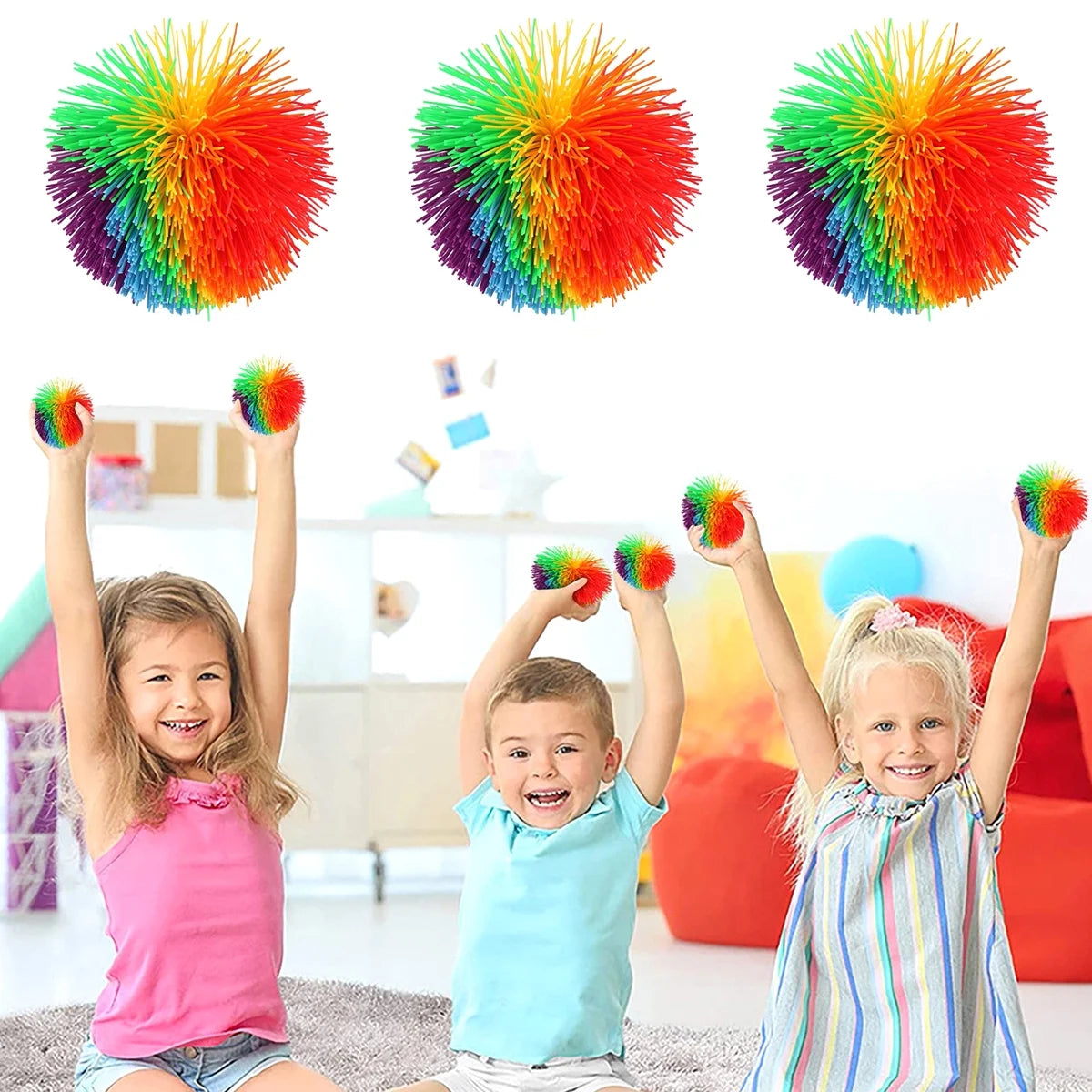 12pcs Silicone Rainbow Stress Balls V565792