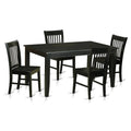 5-piece Wood Dinette Table and Chair Set in Black U3110