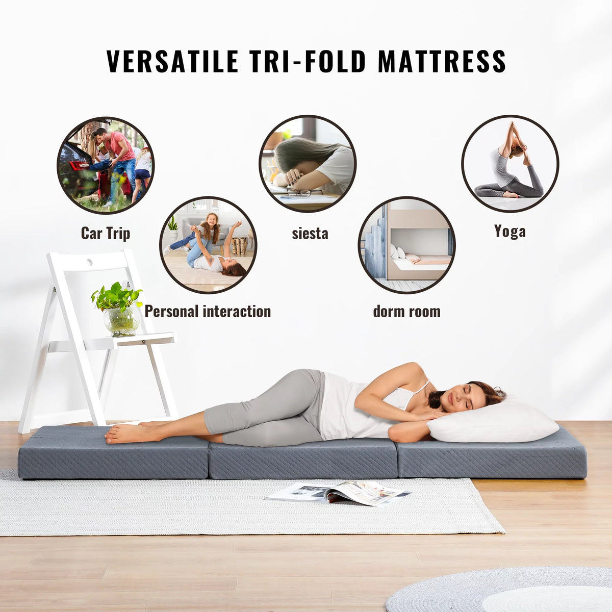 4'' Blue Narrow Twin Memory Foam Mattress V10610