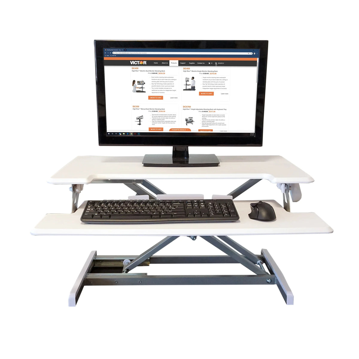 Height Adjustable Standing Desk with Keyboard Tray S834
