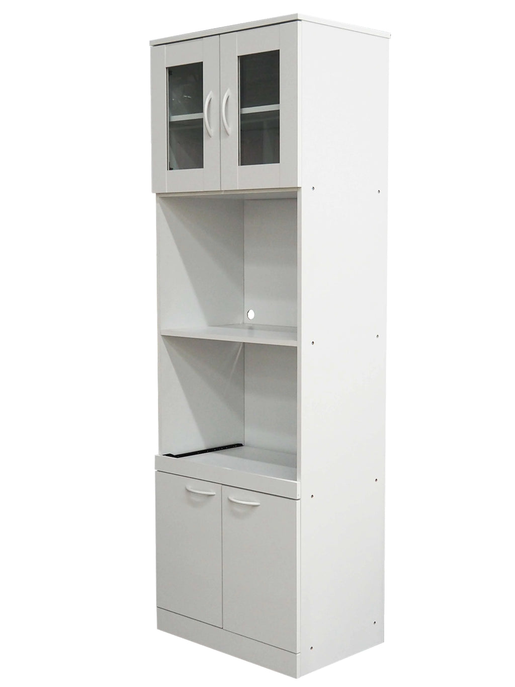 Tall White Kitchen Pantry Microwave Storage Cabinet F451805
