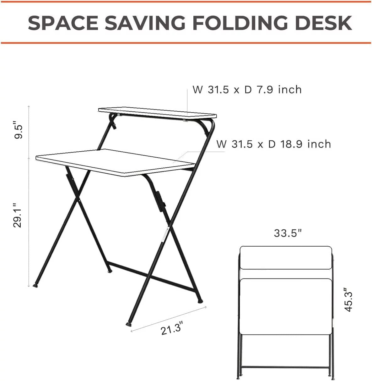 Folding Desk with Metal Frame H694