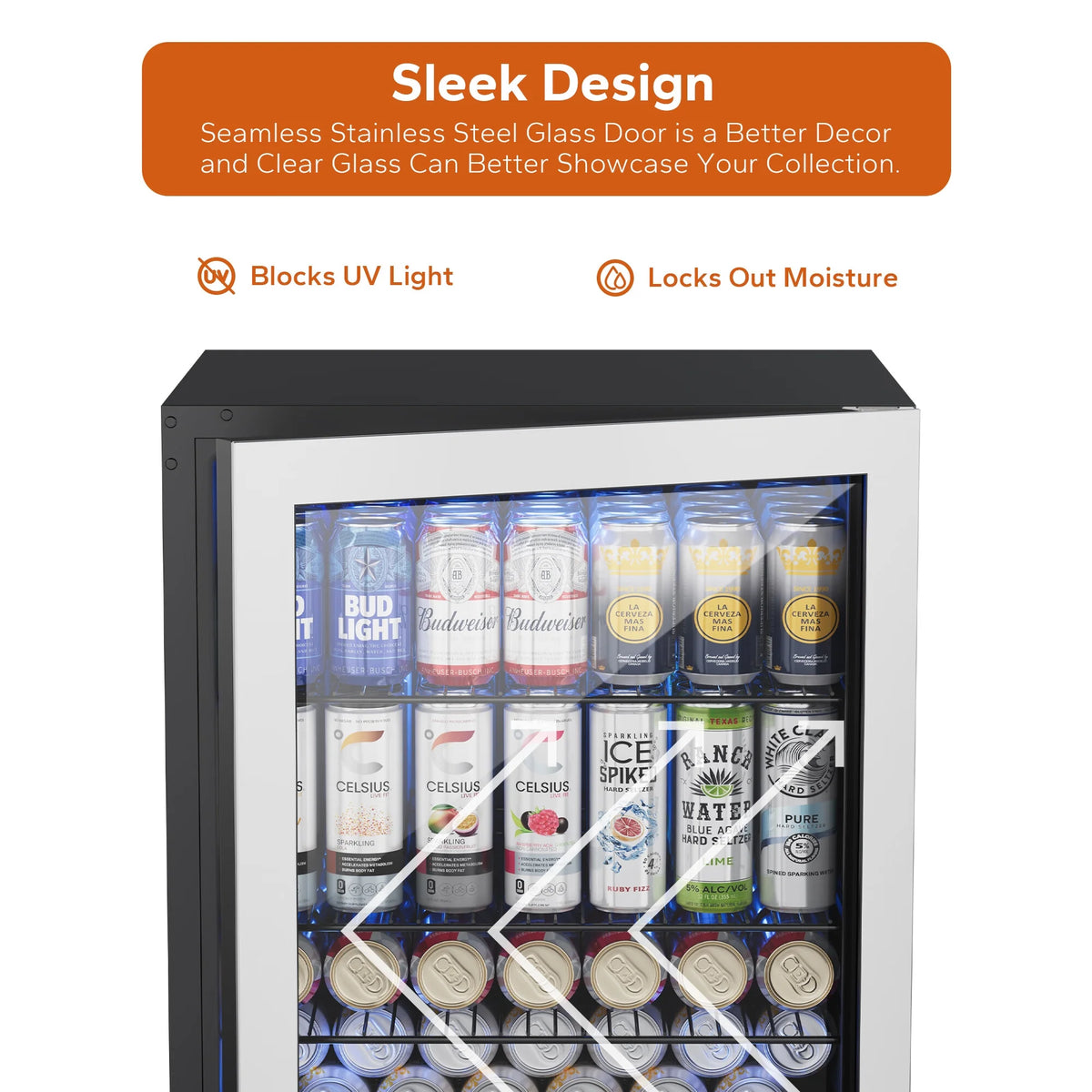 180 Can Freestanding Beverage Refrigerator with Glass Door I85581