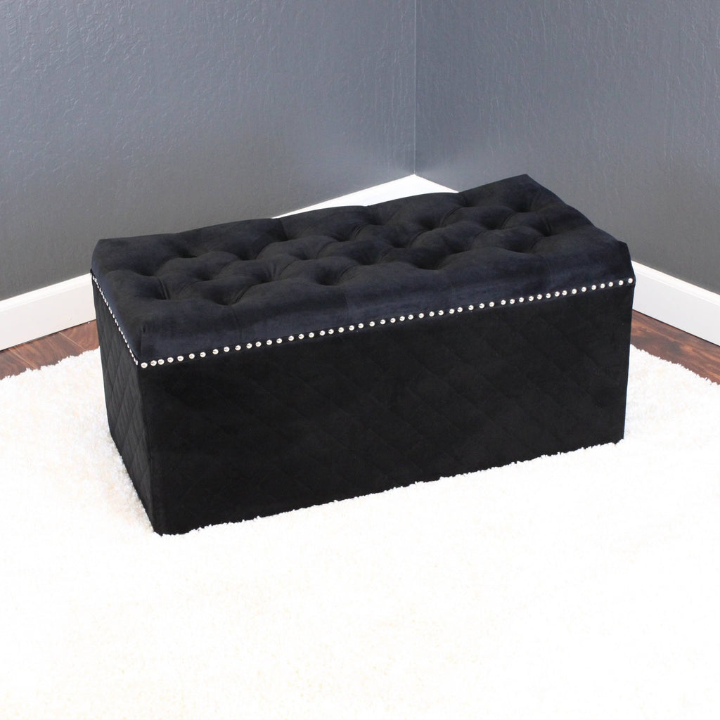 Brown Sugar Rectangle Velvet Ottoman V294341