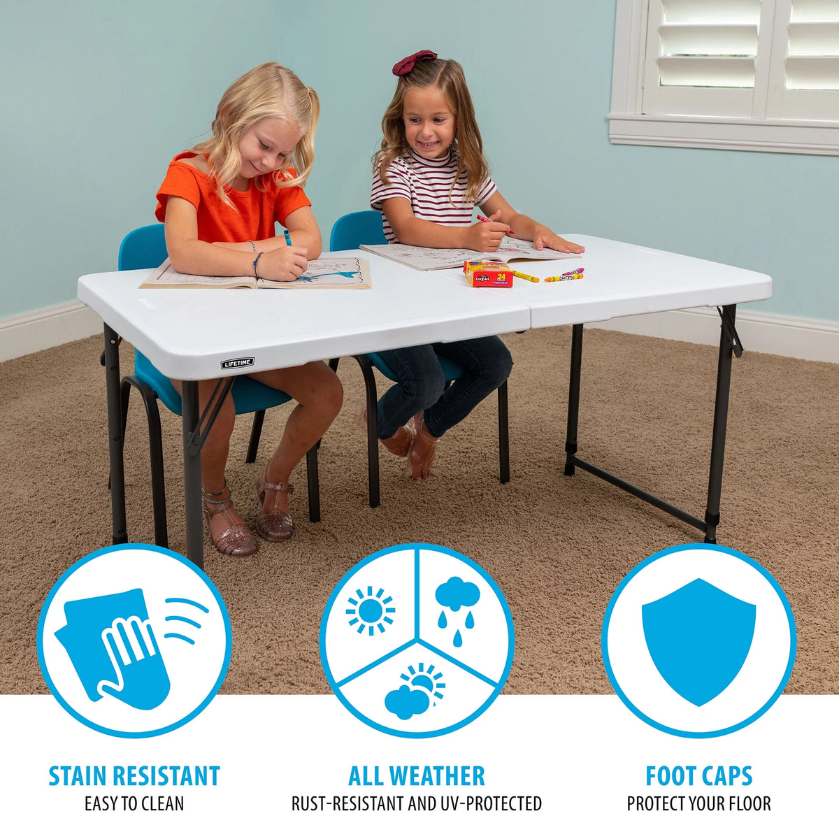 4 ft. Rectangle Fold-in-Half Adjustable Table P95886