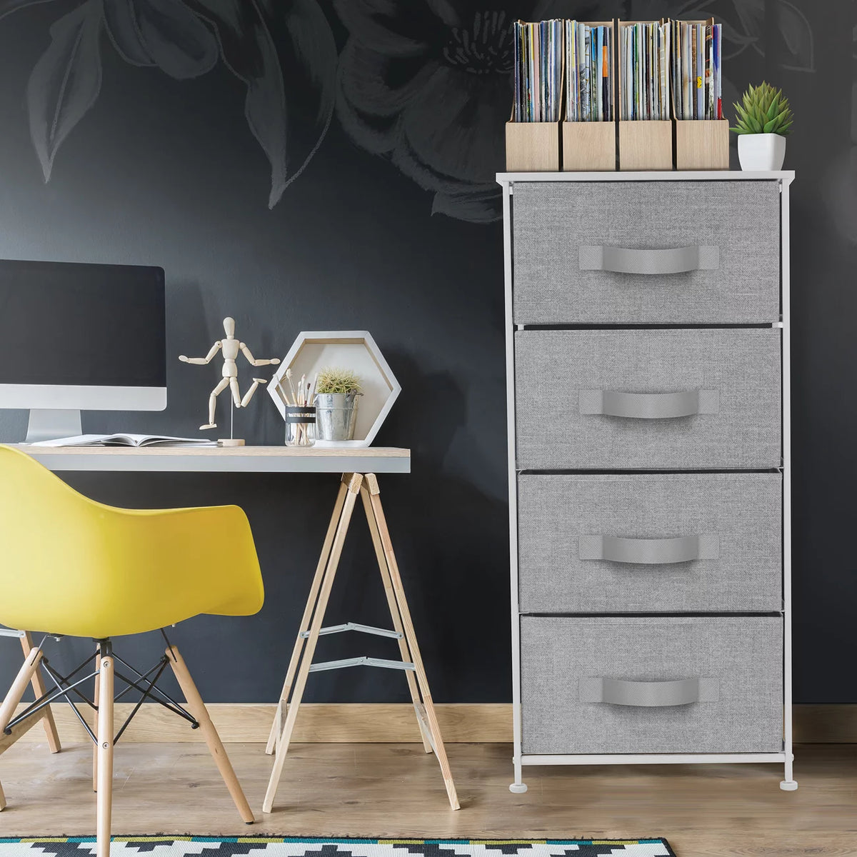 White 4 Drawer Dresser L35521