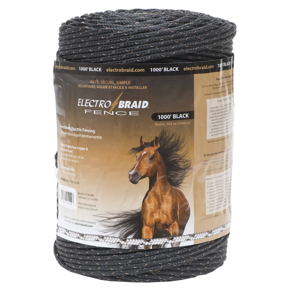 Black Horse Fence Conductor Reel, 1000-Feet A253