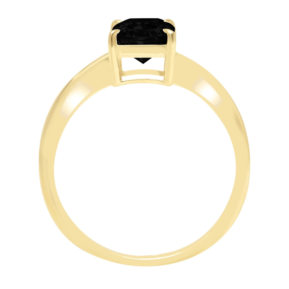1.75ct Radiant Cut Black Onyx 18k Yellow Gold Solitaire Ring Size 6 N706