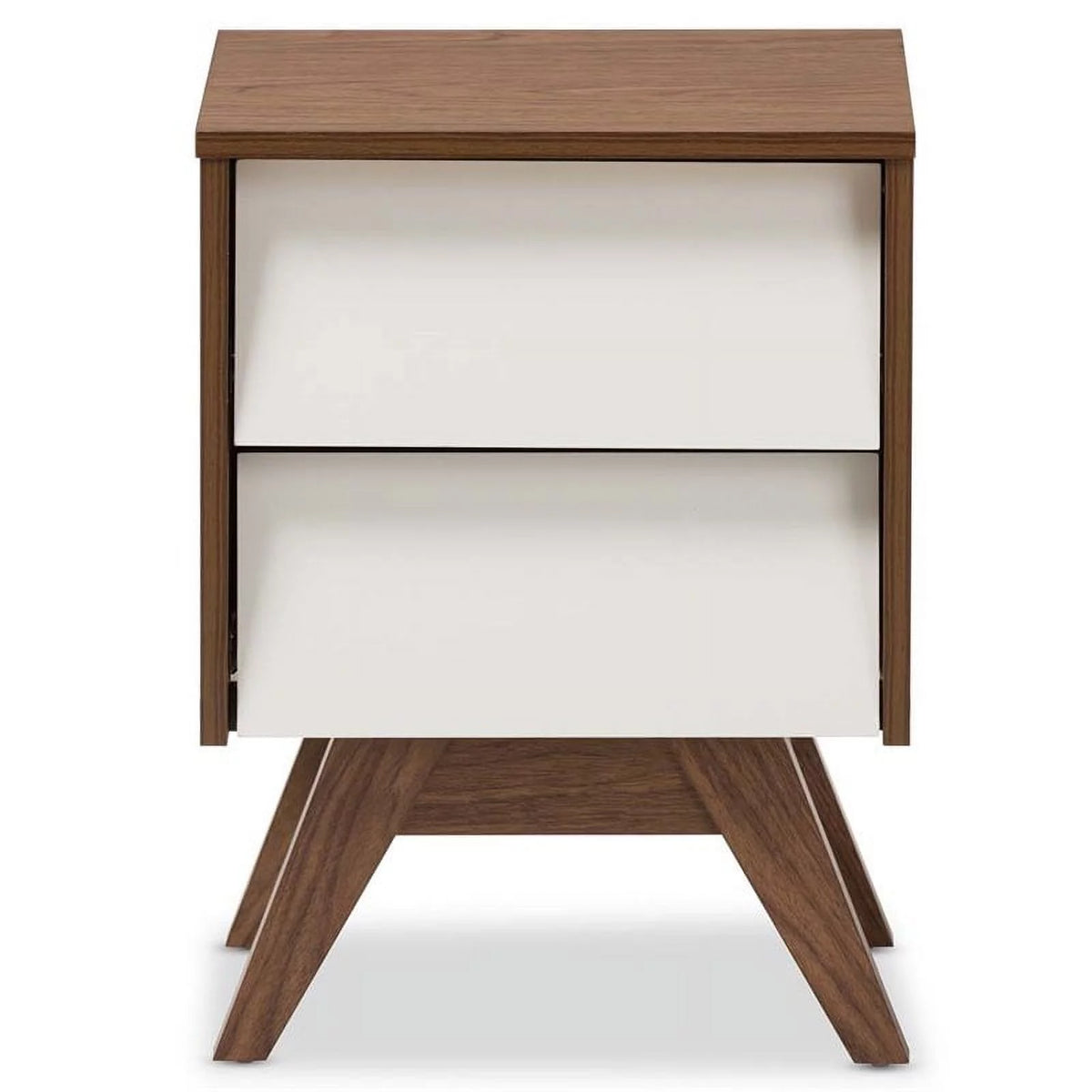 3 Piece Bedroom Set with Chest and 2 Nightstands in White and Walnut C4032