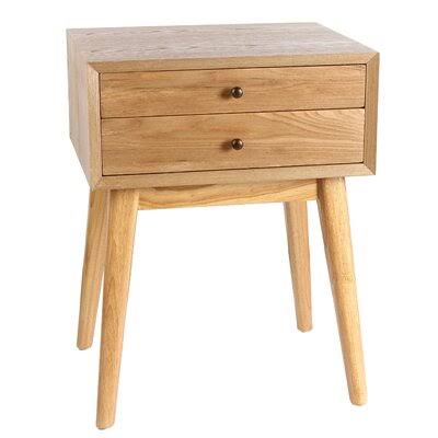 Natural End Table with Storage B3474