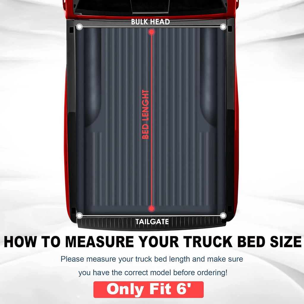 Roll-Up Soft Vinyl Truck Bed Tonneau Cover for 6 FT Fleetside Cargo Bed Y7202