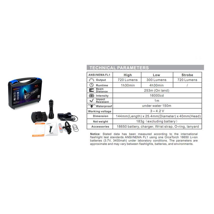 D550 Dive Light with Battery & Charger Kit B5488