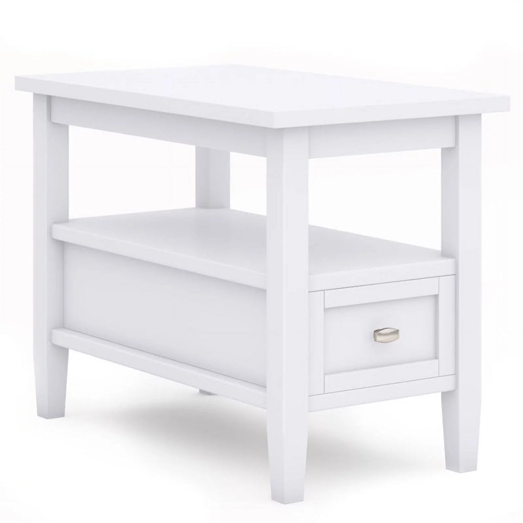 White Solid Wood Narrow Side Table G96261