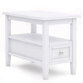 White Solid Wood Narrow Side Table G96261