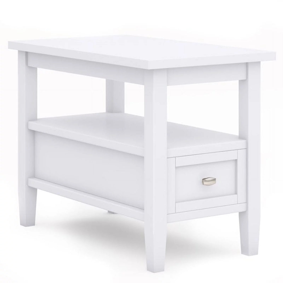 White Solid Wood Narrow Side Table G96261