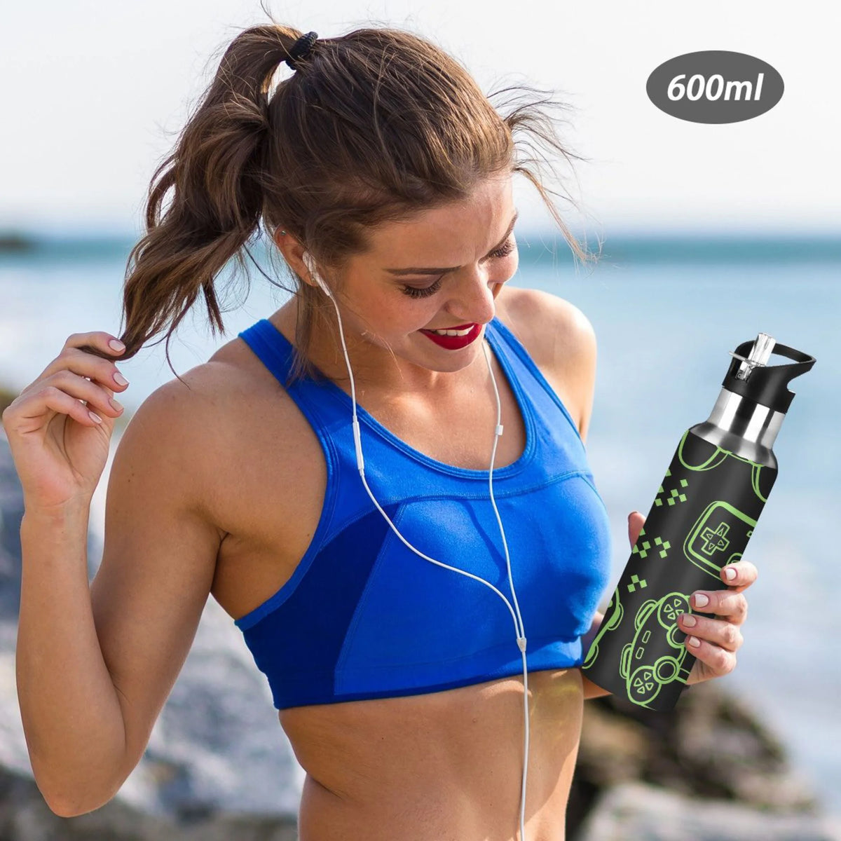 Stainless Steel Vacuum Insulated Water Bottle with Straw Lid 20 OZ E267318