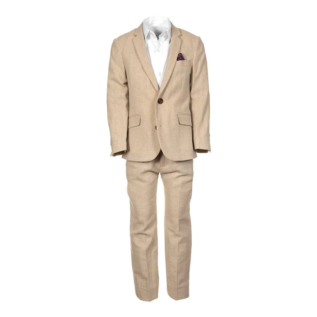 Khaki Herringbone Suit O6606